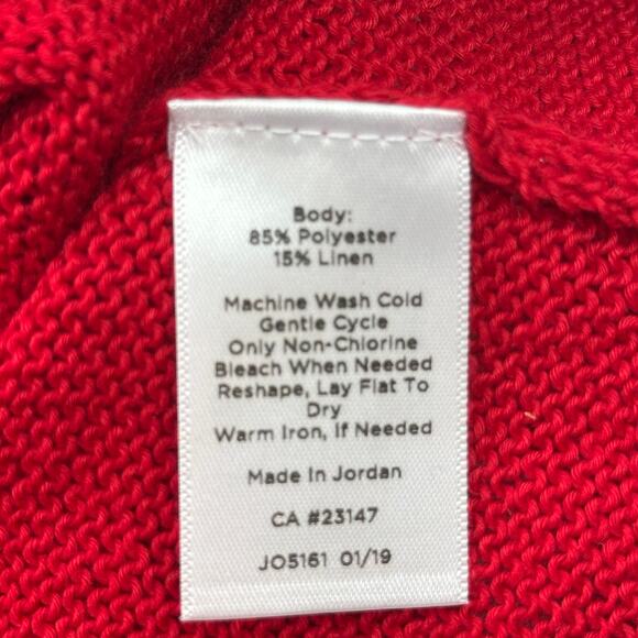 Talbots Red Linen Blend Lightweight Short Sleeve Sweater Womens Petite Size MP - Picture 6 of 7